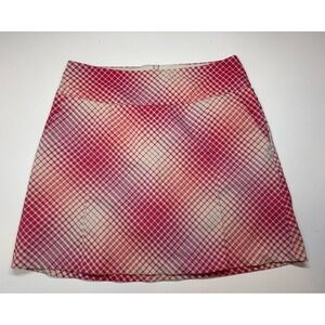 Nike Golf Skirt 2 Pink Plaid Lined Short Tennis Active Mini Stretch